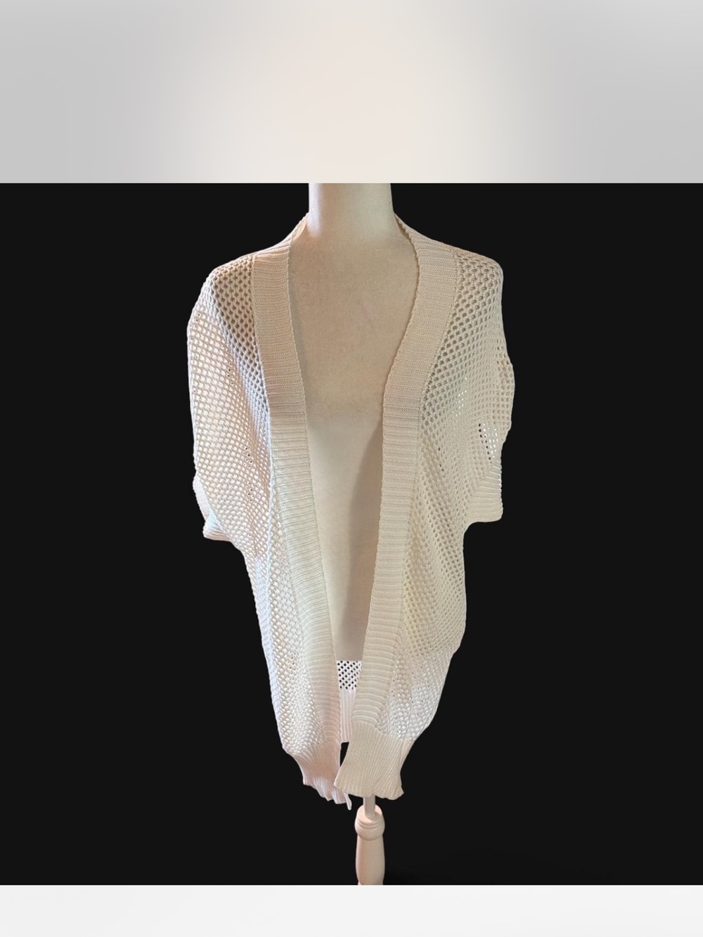 Open Knit White Women’s Cardigan Sweater- L-XL - NWT